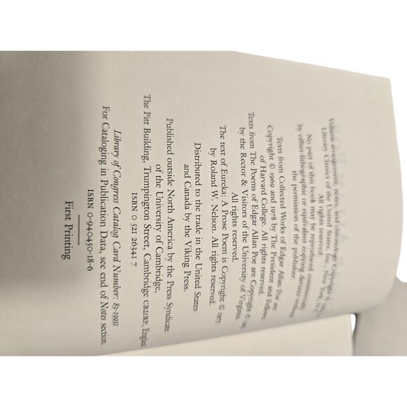 Library of America Edgar Allan Poe Poetry and Tales w/ Slip Case - Picture 7 of 9